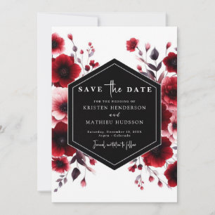 Save The Date Mariage rouge Romance