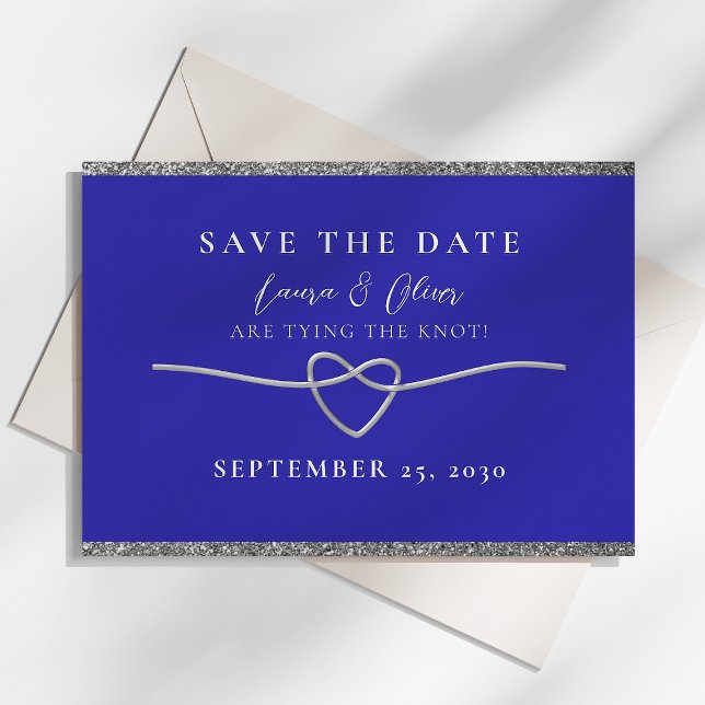 Save The Date Mariage Royal Bleu Argent Enregistrer La Date (Créateur téléchargé)
