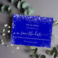 Mariage royal bleu argent parties scintillant date