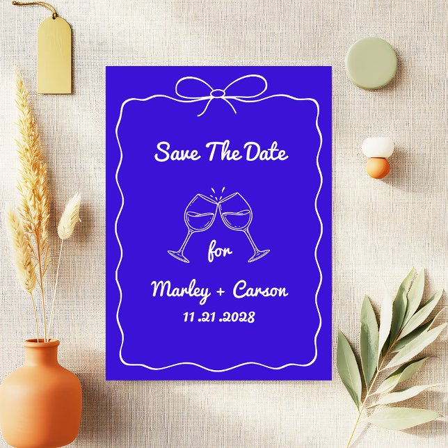 Save The Date Mariage royal bleu épicé (Créateur téléchargé)
