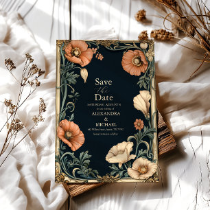 Save The Date Mariage Royal Victorien Fantaisiste Floral
