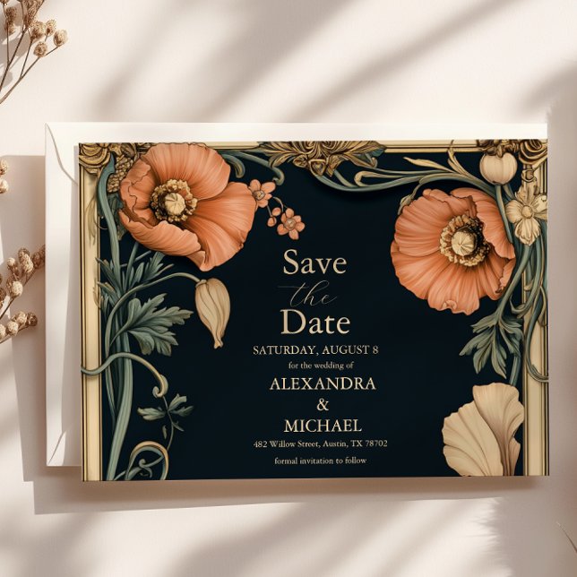 Save The Date Mariage royal victorien Mariage floral Whimsical (Créateur téléchargé)