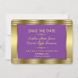 Save The Date Mariage royal violet or Enregistrer la date