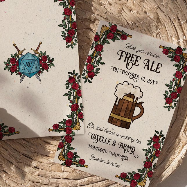 Save The Date Mariage RPG Thème Ale Rouge Gratuit (Créateur téléchargé)