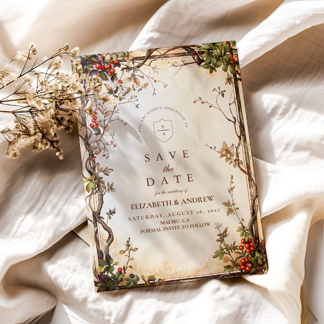 Save The Date Mariage Rustic Berry Branch (Créateur téléchargé)
