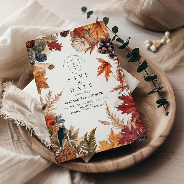 Save The Date Mariage Rustique aux Feuilles d'Automne (Créateur téléchargé)