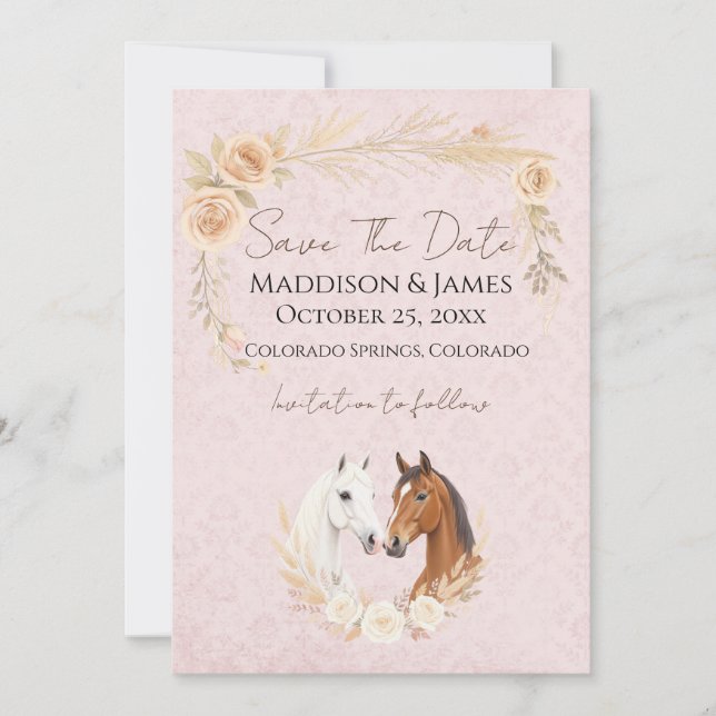 Save The Date Mariage rustique bohème à la campagne (Devant)