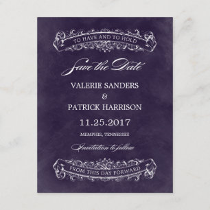 Save The Date Mariage Rustique Chic Enregistrer La Date - Violet