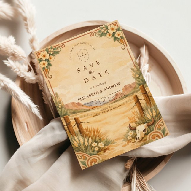 Save The Date Mariage rustique dans le désert occidental (Créateur téléchargé)