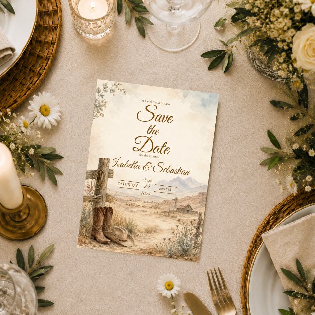 Save The Date Mariage rustique dans le désert occidental (Créateur téléchargé)