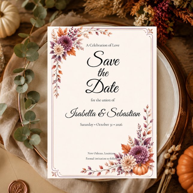 Save The Date Mariage rustique d'automne (Créateur téléchargé)
