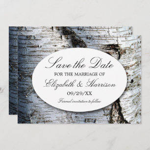 Save The Date Mariage rustique de Birch Tree