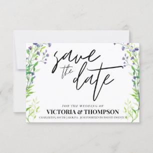 Save The Date Mariage rustique de la Lavande de verdure