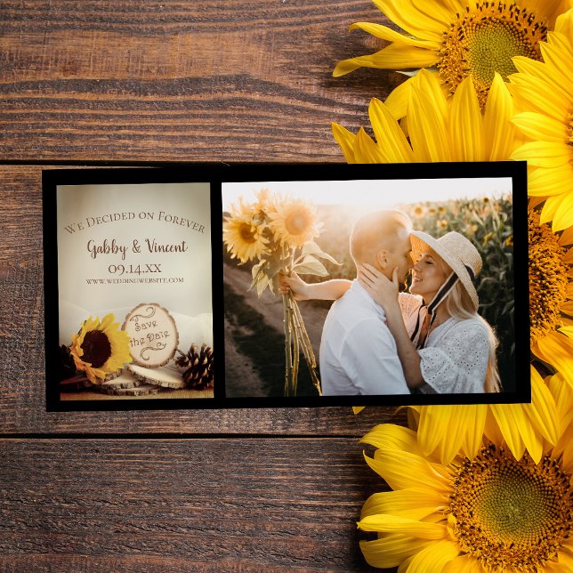 Save The Date Mariage rustique de Tournesol en bois Enregistrer  (Créateur téléchargé)