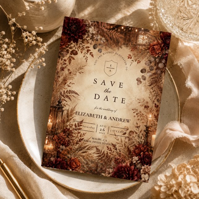 Save The Date Mariage rustique élégant d'automne (Créateur téléchargé)