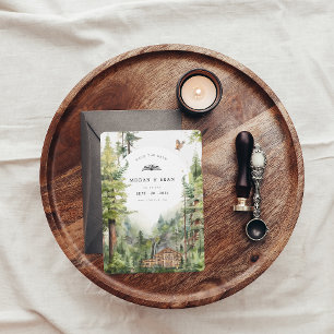 Save The Date Mariage Rustique Forêt Cascade   Sauvegarder la Da