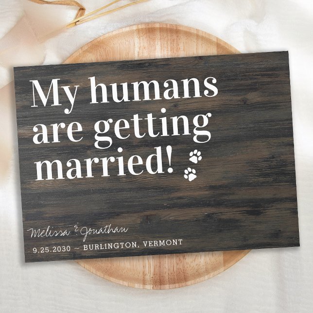 Save The Date Mariage Rustique Mes Humains Se Marient Chien (Créateur téléchargé)