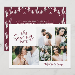 Save The Date mariage rustique multi-photo moderne