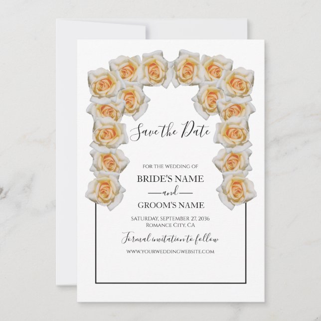 Save The Date Mariage Rustique Orange Rose Enregistrer La Date (Devant)