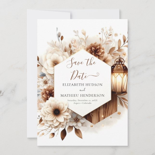 Save The Date Mariage rustique photo modifiable (Devant)