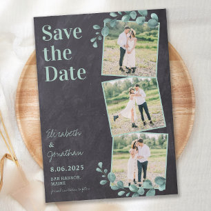 Save The Date Mariage rustique Photo personnalisée Collage Ardoi