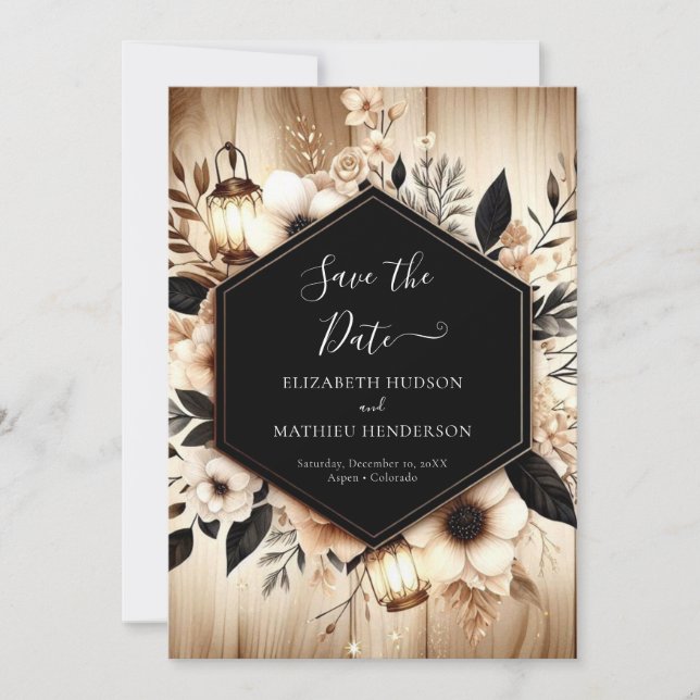 Save The Date Mariage rustique simple aquarelle (Devant)