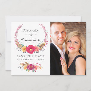 Save The Date Mariage Safari Floral Aquarelle