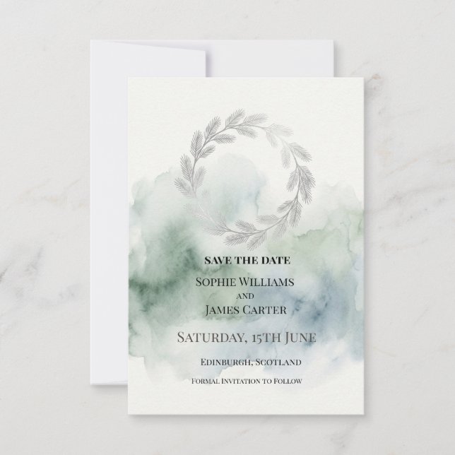 Save The Date Mariage Sage Laurel (Devant)