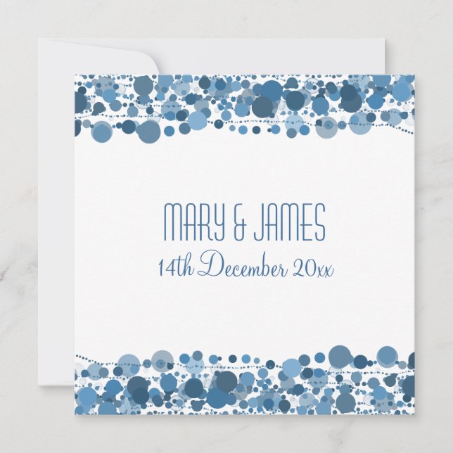 Save The Date Mariage "Save the Date" Points Modernes Bleu (Devant)