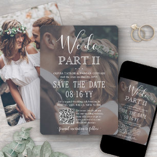 Save The Date Mariage Séquentiel 2 Photos & Superposition QR On
