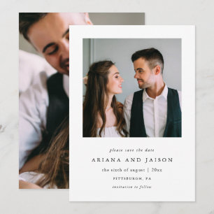 Save The Date Mariage simple à deux photos