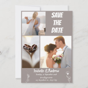 Save The Date Mariage Simple Élégant Minimaliste Moderne