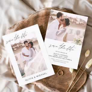 Save The Date Mariage simple Enregistrer la date Photo Minimalis