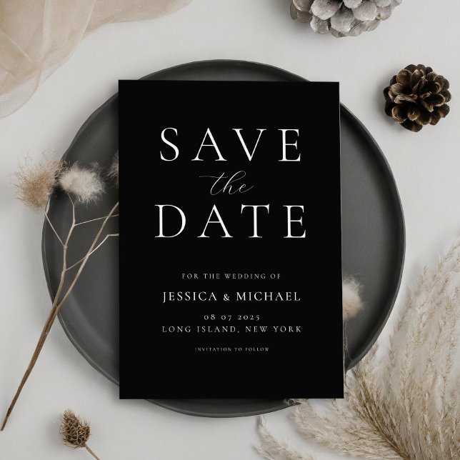 Save The Date Mariage simple et élégant sans photo Enregistrer l (Créateur téléchargé)