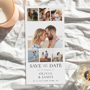 Save The Date Mariage simple et moderne de collage photo