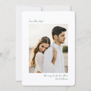 Save The Date Mariage Simple Film Photo Insta Vert Minimaliste