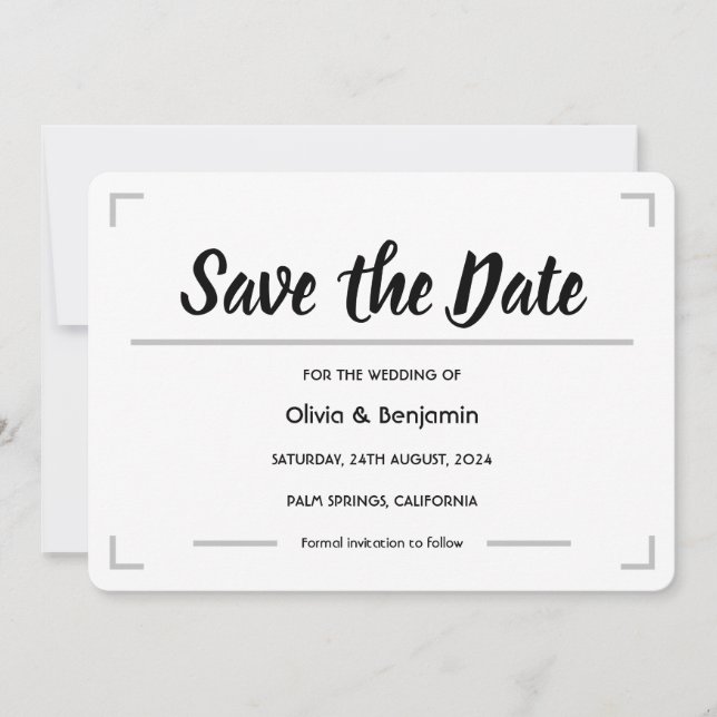Save The Date Mariage simple manuscrit (Devant)