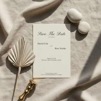 Save The Date Mariage Simple Minimal Script Élégant