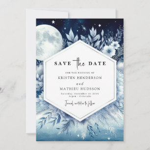 Save The Date Mariage simple moderne à lumière de lune