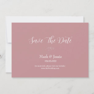 Save The Date Mariage simple rose et blanc ROE