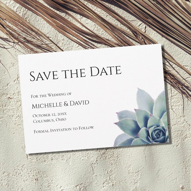 Save The Date Mariage simple Succulent du désert botanique (Créateur téléchargé)