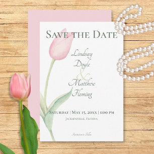 Save The Date Mariage solo Tulip rose