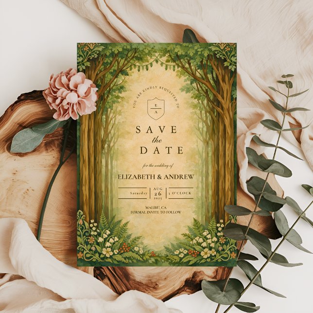 Save The Date Mariage sous l'arche de la forêt enchantée (Créateur téléchargé)
