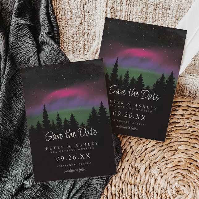 Save The Date Mariage sous les aurores boréales au sommet d'une  (Créateur téléchargé)