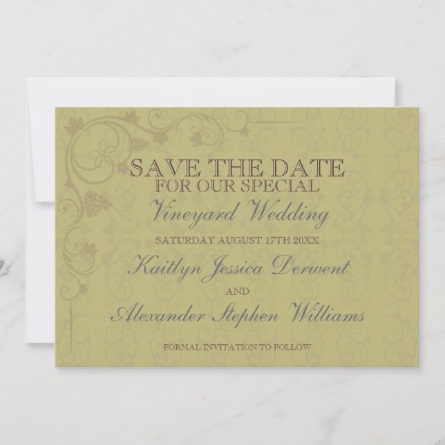 Save The Date Mariage Spécial Vignoble Enregistrer La Date (Devant)