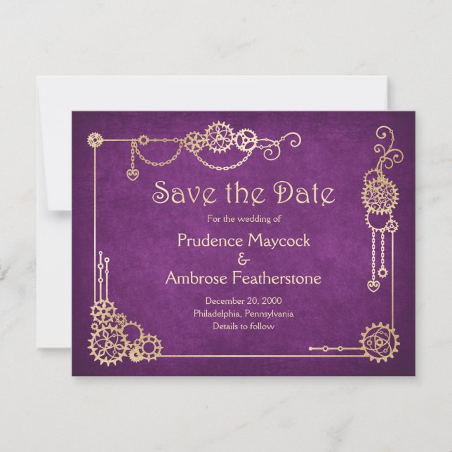 Save The Date Mariage Steampunk (Devant)