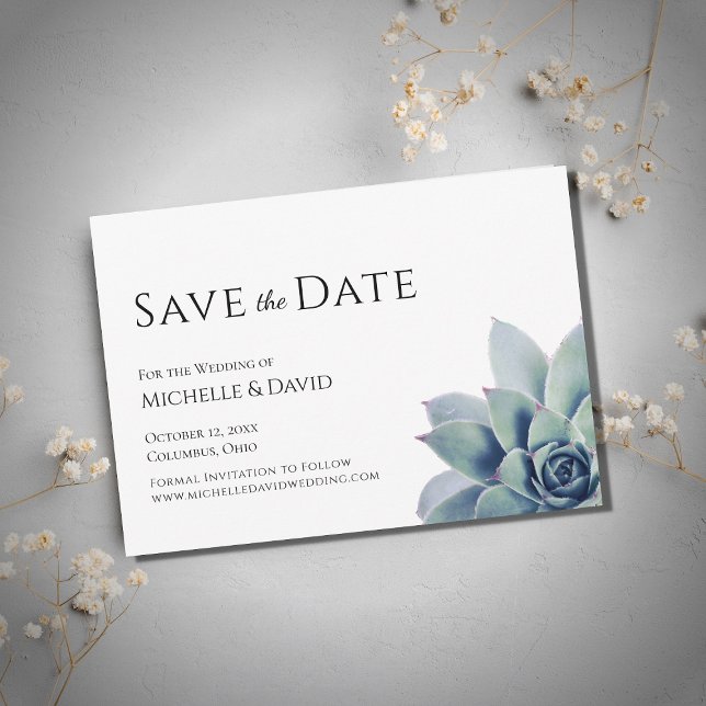 Save The Date Mariage Succulent botanique du désert (Créateur téléchargé)