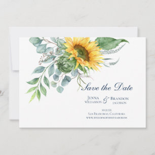 Save The Date Mariage Sunflower Script Enregistrer la date