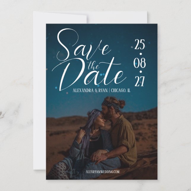 Save The Date Mariage Superposition de photo de script de typogr (Devant)