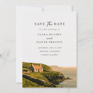 Save The Date Mariage sur la falaise atlantique de Dingle Cottag